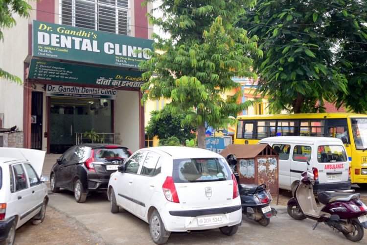 Dr Gandhi's Dental Clinic exterior and modern clinic facility in Model Town Hisar
