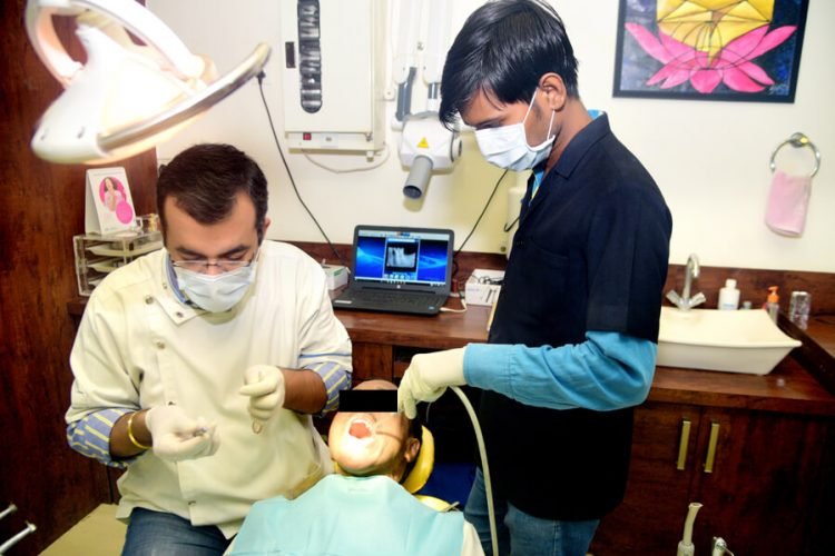 Dental implant procedure at Dr Gandhi Dental Clinic
